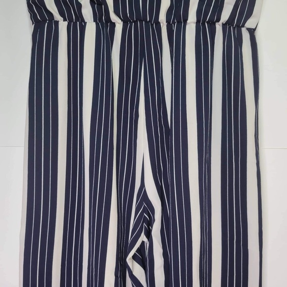 Enfocus Studio Navy Blue Striped Sleeveless Jumpsuit 14 - Picture 9 of 12